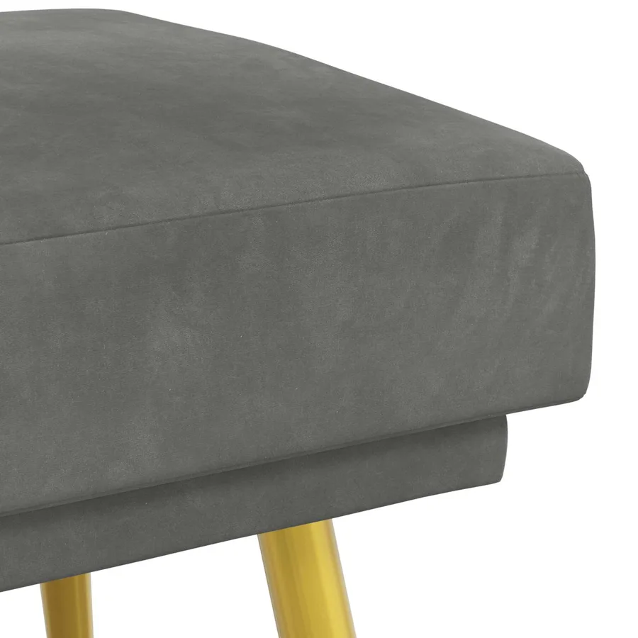 Banc à double couche Gris foncé 120 x 45 x 46 cm Velours - 6
