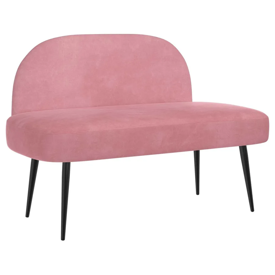Banc rembourré avec dossier Rose 110 x 60 x 76 cm Velours - 2