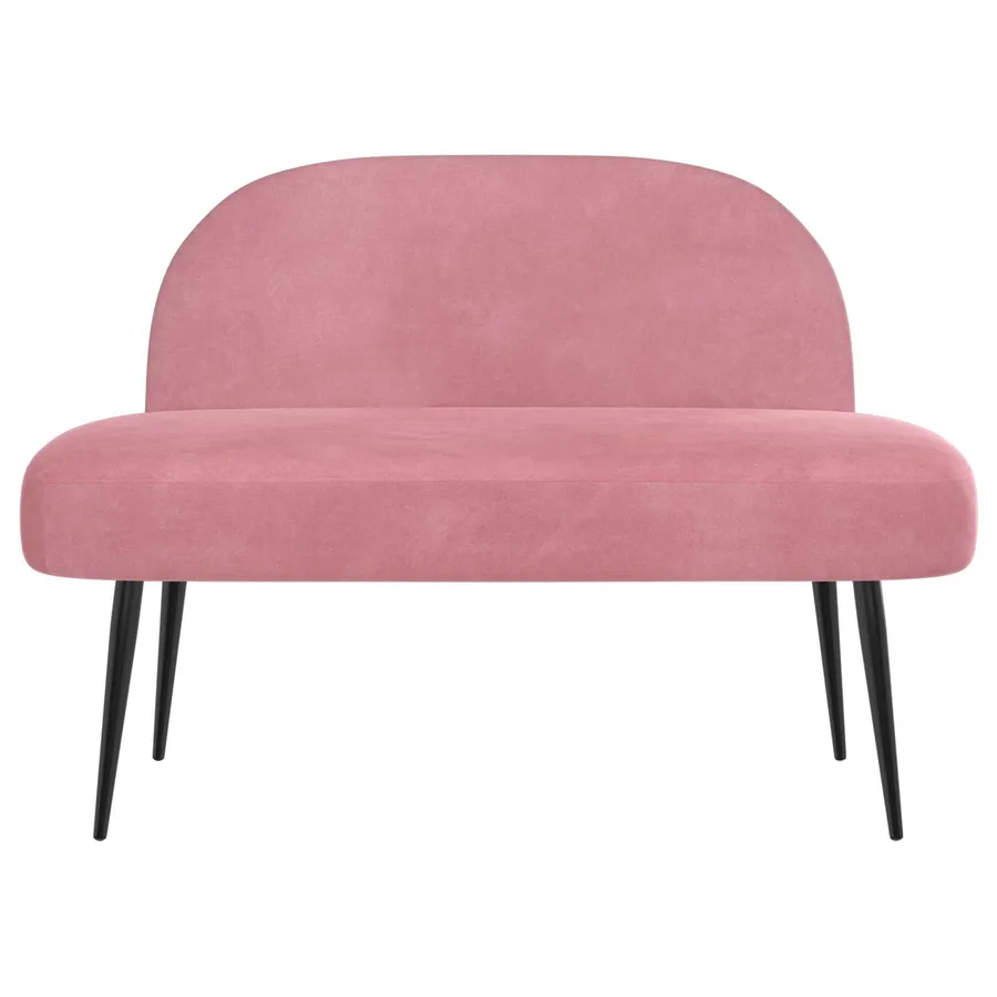 Banc rembourré avec dossier Rose 110 x 60 x 76 cm Velours - 3