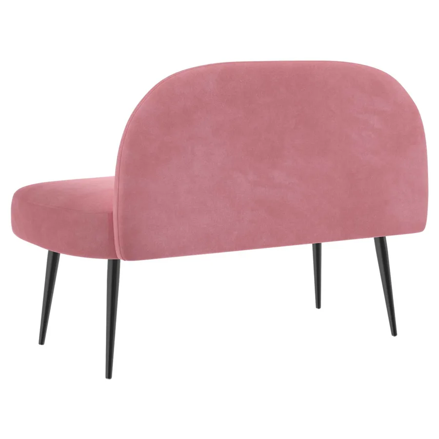 Banc rembourré avec dossier Rose 110 x 60 x 76 cm Velours - 4