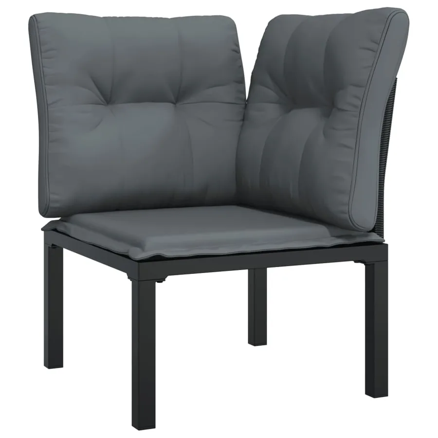 Salon de jardin 7 pcs noir et gris résine tressée - 4