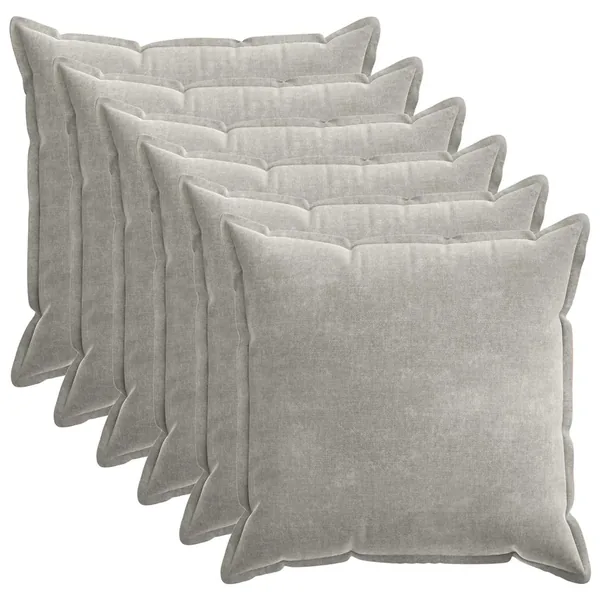Housse de coussin 6 pcs HOUTEN Gris clair 80 x 80 cm