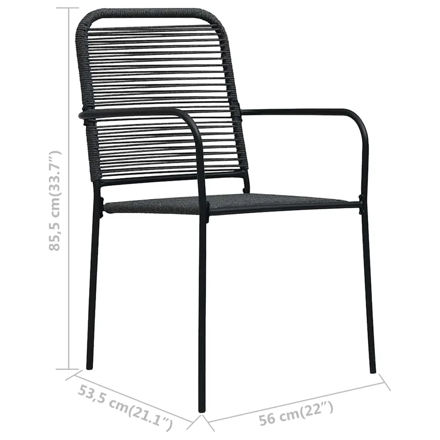 Ensemble à manger de jardin 3 pcs noir verre et acier - 13