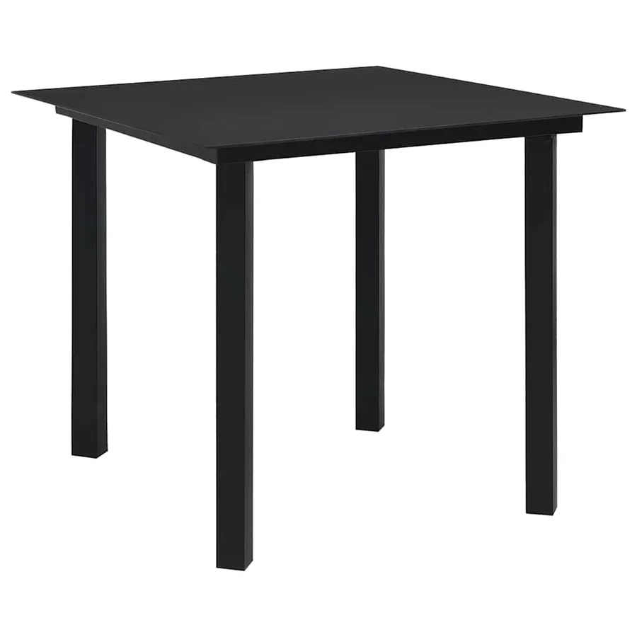 Ensemble à manger de jardin 3 pcs noir verre et acier - 3
