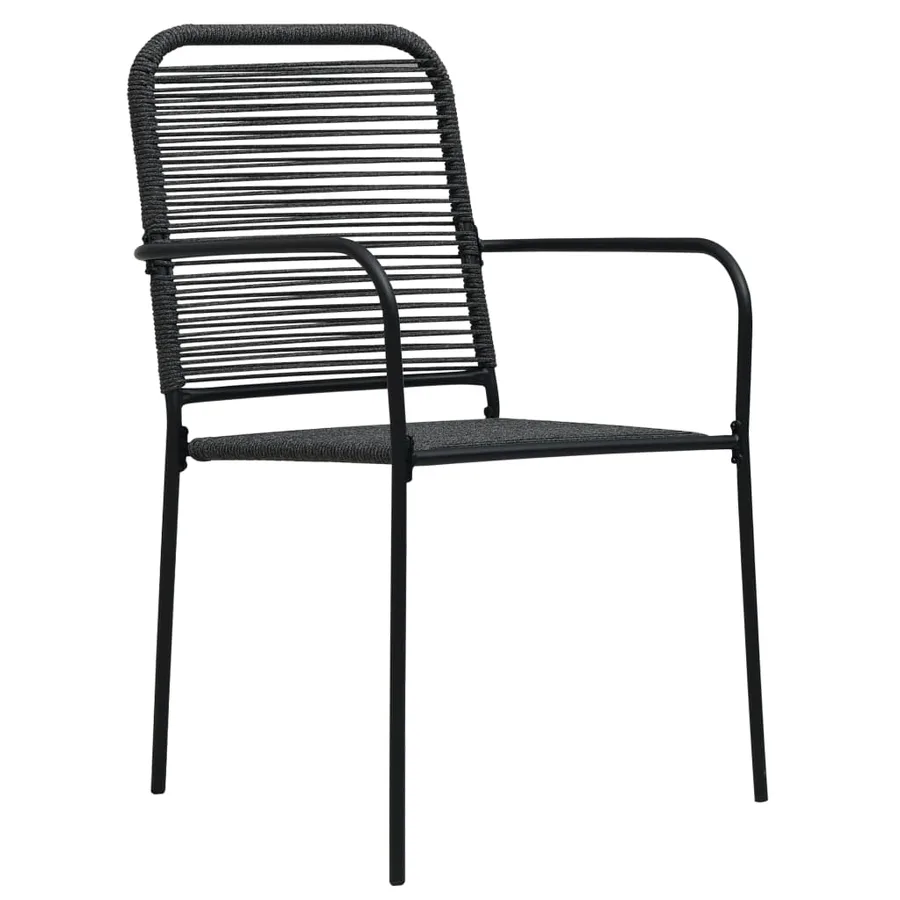 Ensemble à manger de jardin 3 pcs noir verre et acier - 7