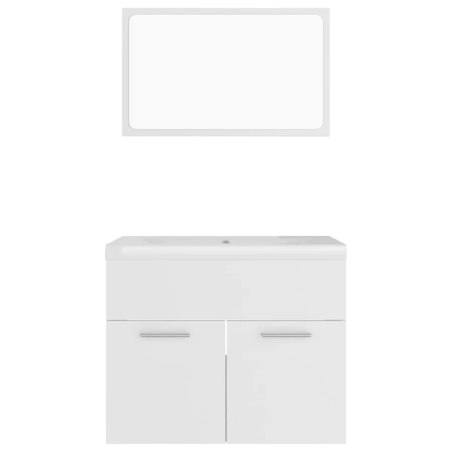 Ensemble de meubles de salle de bain Blanc Aggloméré - 6