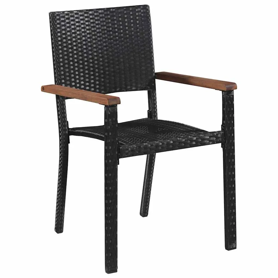 Ensemble à manger de jardin 7 pcs Noir - 3