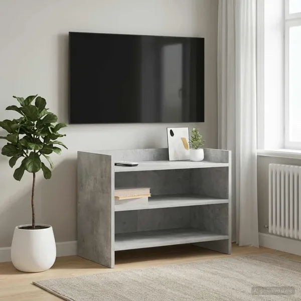 Meuble TV 60 x 33 x 47 cm Gris béton Bois d'ingénierie