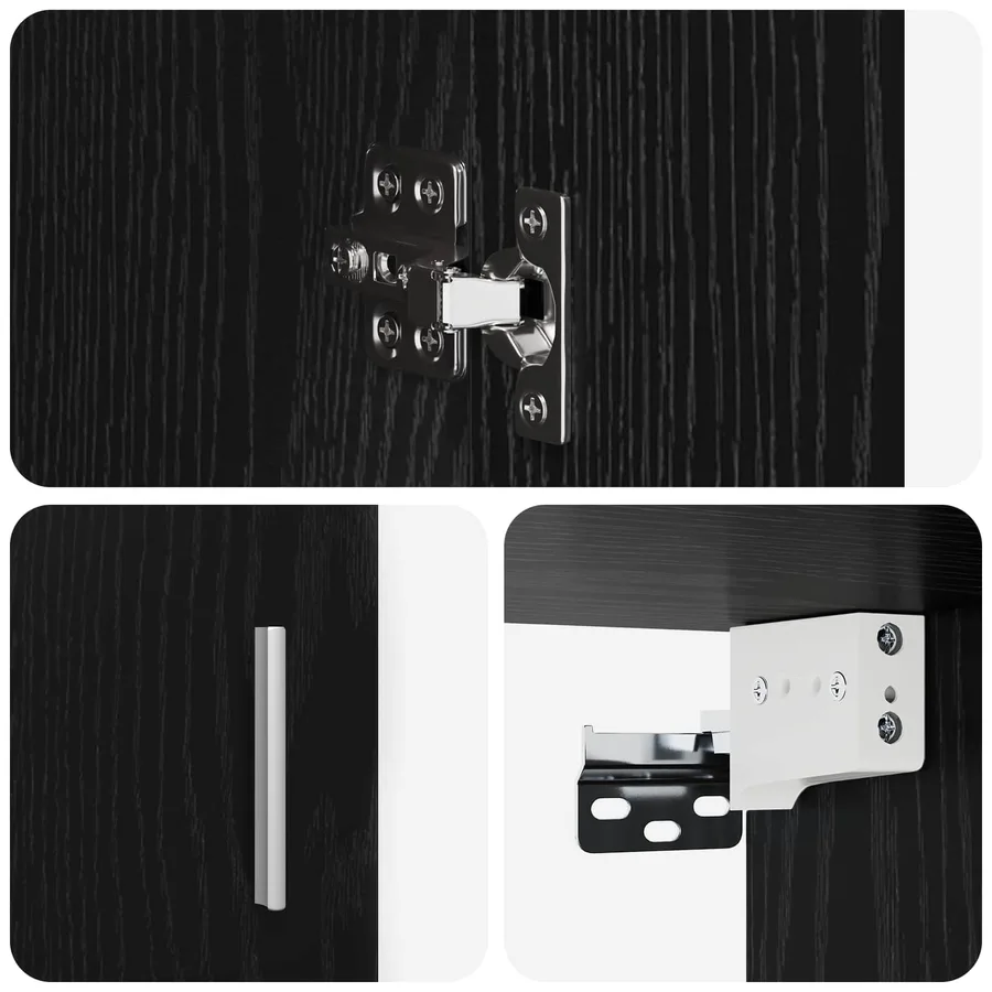 Étagère Murale Montage mural Chêne noir 80 x 36 x 80 cm - 8