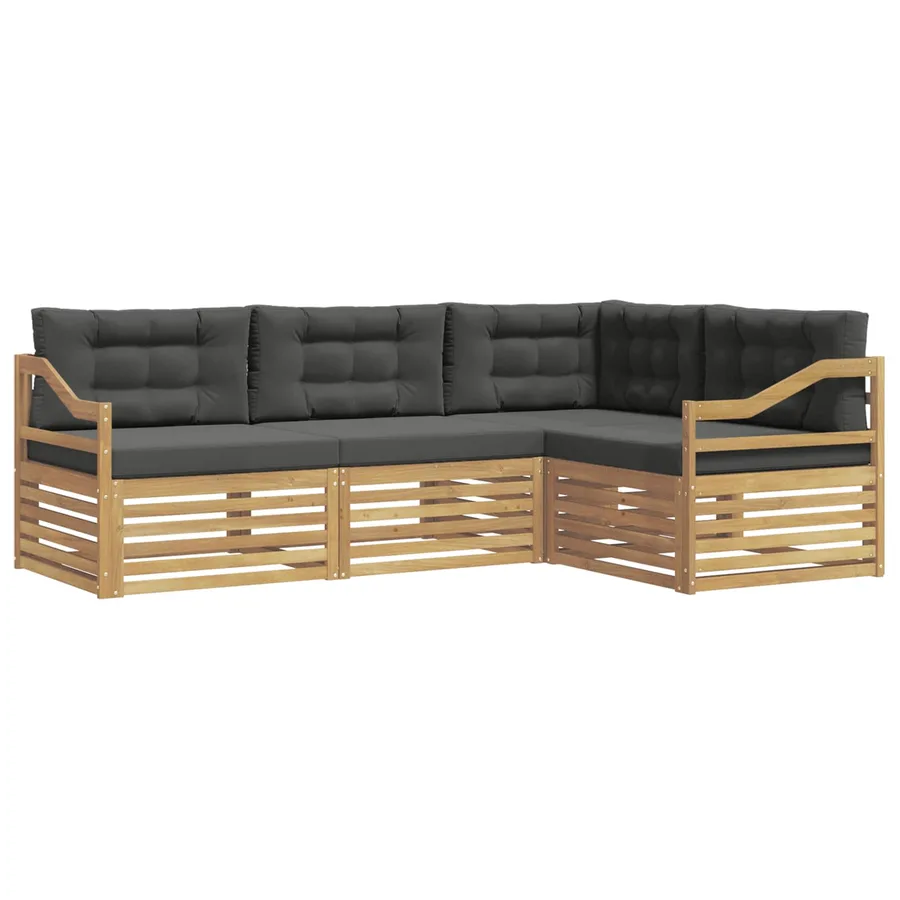 Ensemble de canapés d'extérieur 4 pc Blanc et anthracite - 2