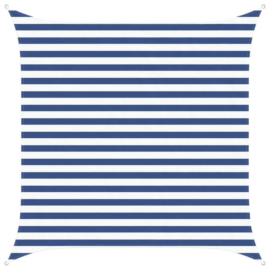 Voile d'ombre Bleu et Blanc 2,5 x 2,5 m 100 % polyester Oxford - 2