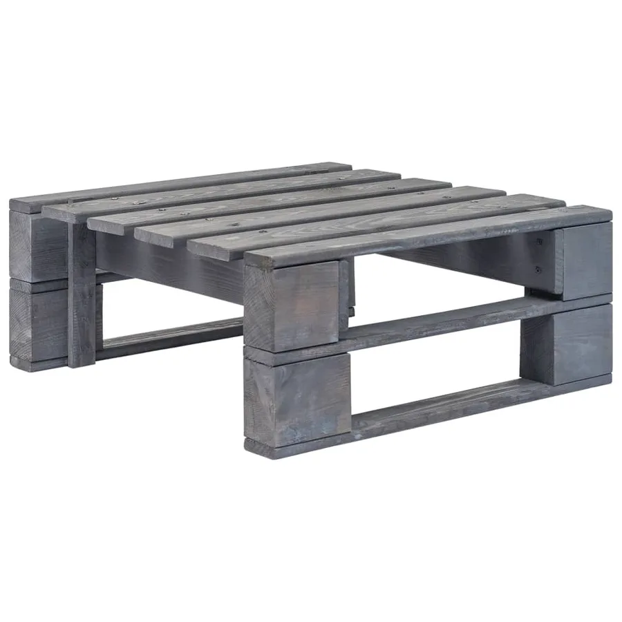 Pouf palette de jardin Bois de pin imprégné de gris - 2