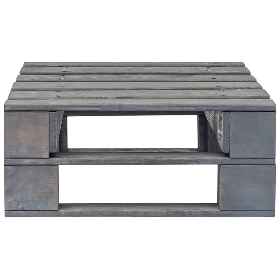 Pouf palette de jardin Bois de pin imprégné de gris - 3