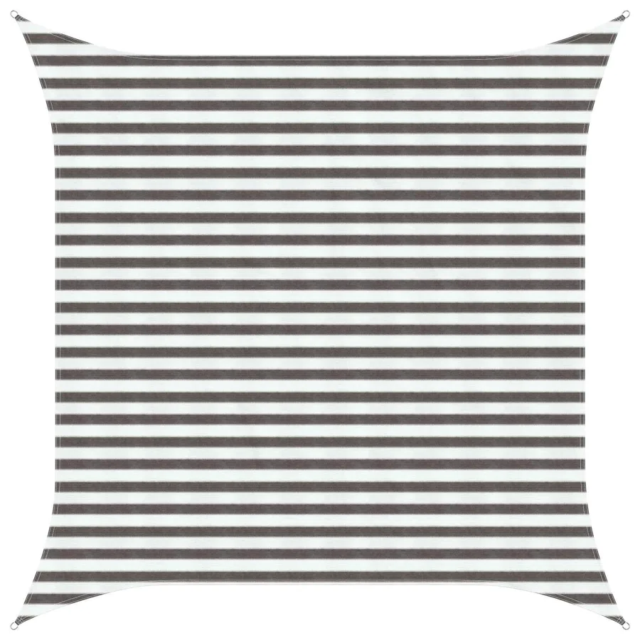 Voile d'ombre Gris clair et blanc 3 x 3 m HDPE