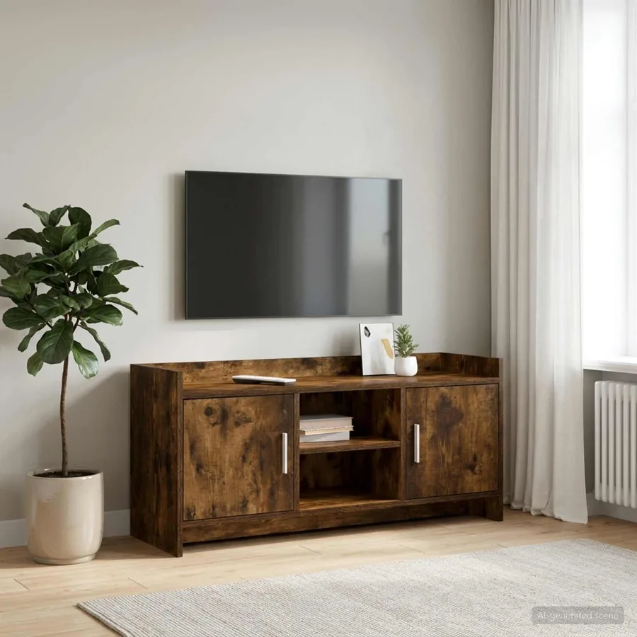 Meuble TV 102 x 33 x 47 cm Chêne fumé Bois d'ingénierie