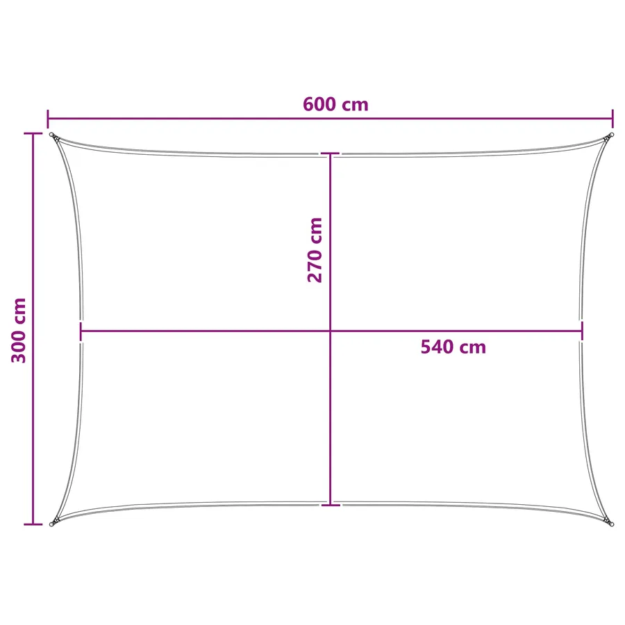 Voile d'ombre Gris clair et blanc 3 x 6 m HDPE - 8