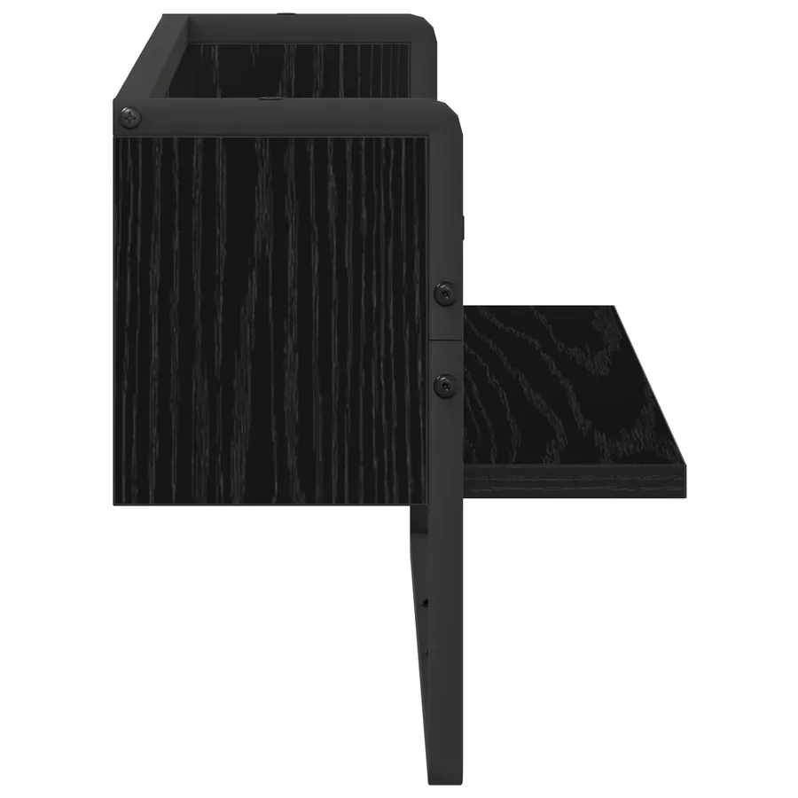 Étagère Murale Montage mural Chêne noir 65 x 25 x 30 cm - 3