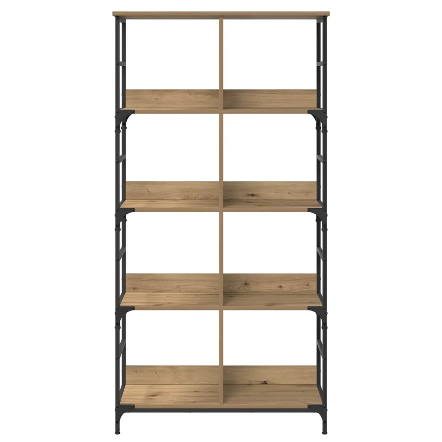 Étagère 4 niveaux 78,5 x 33 x 153 cm métal PB Chêne artisanal - 4