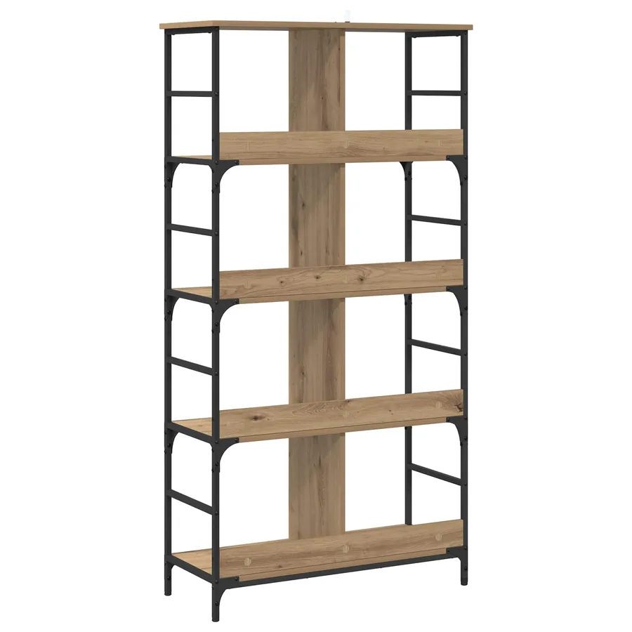 Étagère 4 niveaux 78,5 x 33 x 153 cm métal PB Chêne artisanal - 6