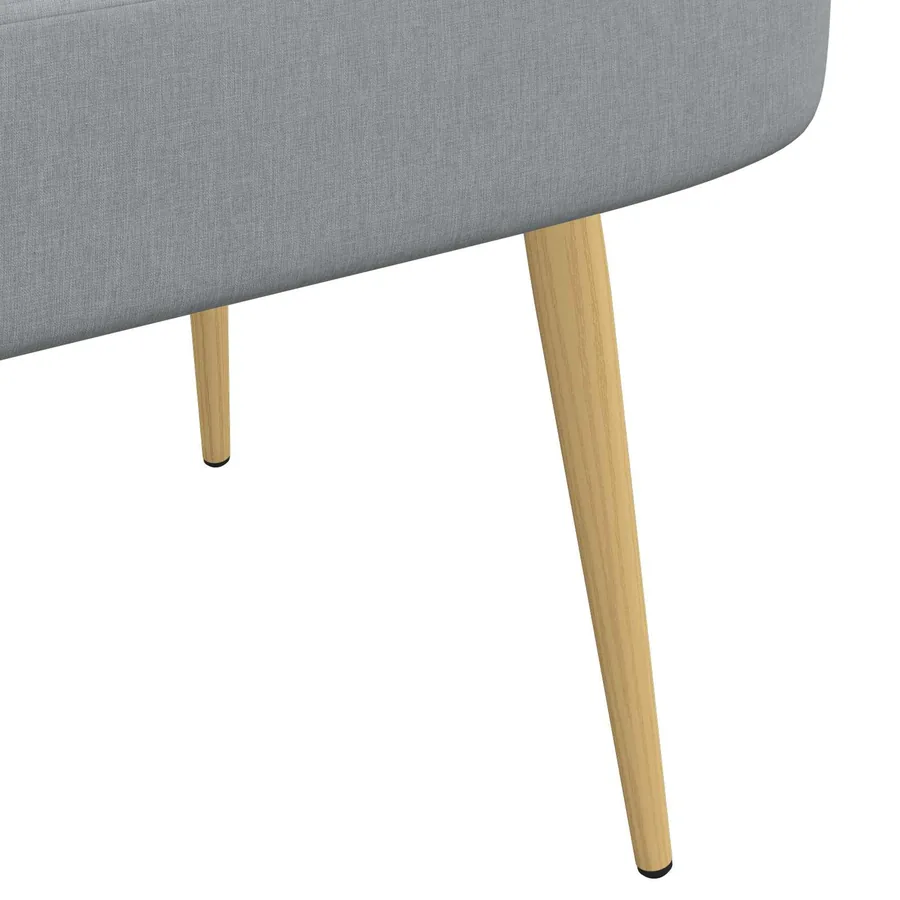 Banc rembourré avec dossier Gris clair 110 x 60 x 76 cm - 6