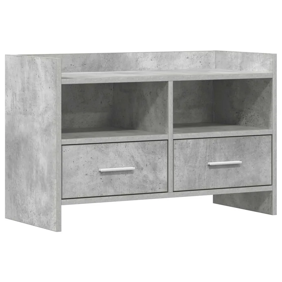 Meuble TV 71,5 x 33 x 47 cm Gris béton Bois d'ingénierie - 2