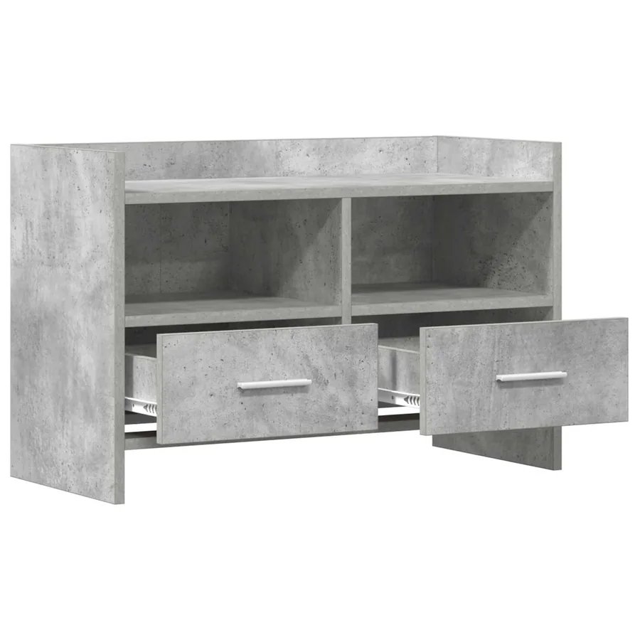 Meuble TV 71,5 x 33 x 47 cm Gris béton Bois d'ingénierie - 4