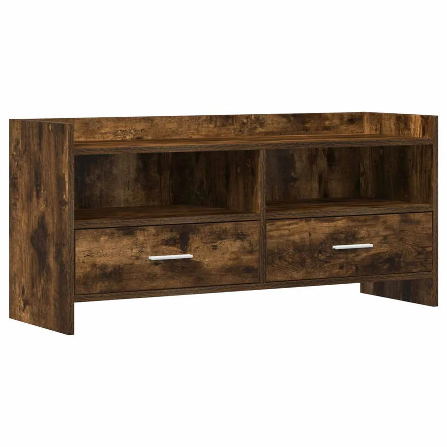Meuble TV 100 x 33 x 47 cm Chêne fumé Bois d'ingénierie - 2