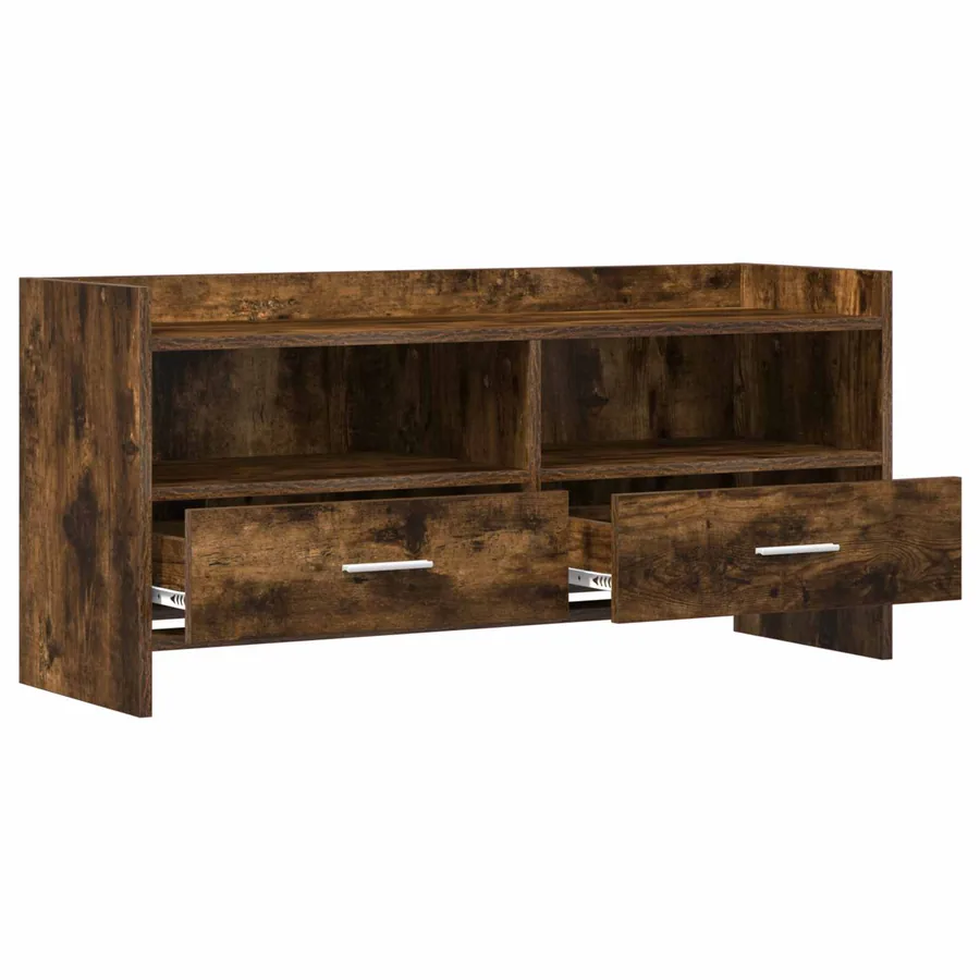 Meuble TV 100 x 33 x 47 cm Chêne fumé Bois d'ingénierie - 4