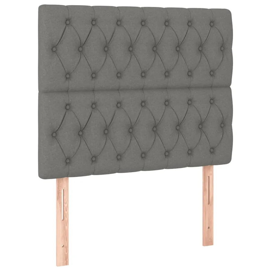 Sommier à lattes de lit avec matelas Gris foncé 100x200cm Tissu - 6
