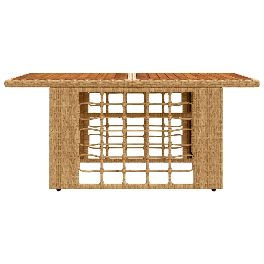 Table de Jardin Naturel 100 x 55 x 37 cm Rattan PE et Verre - 3