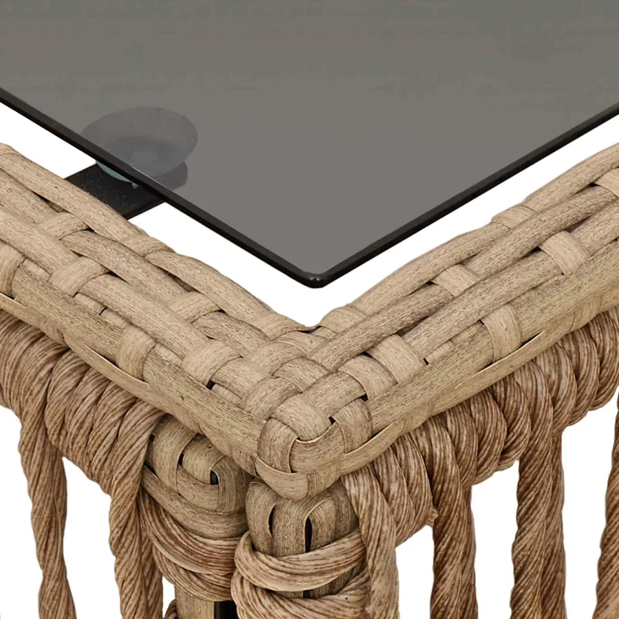 Table de Jardin Beige et Noir 55 x 55 x 37 cm - 6