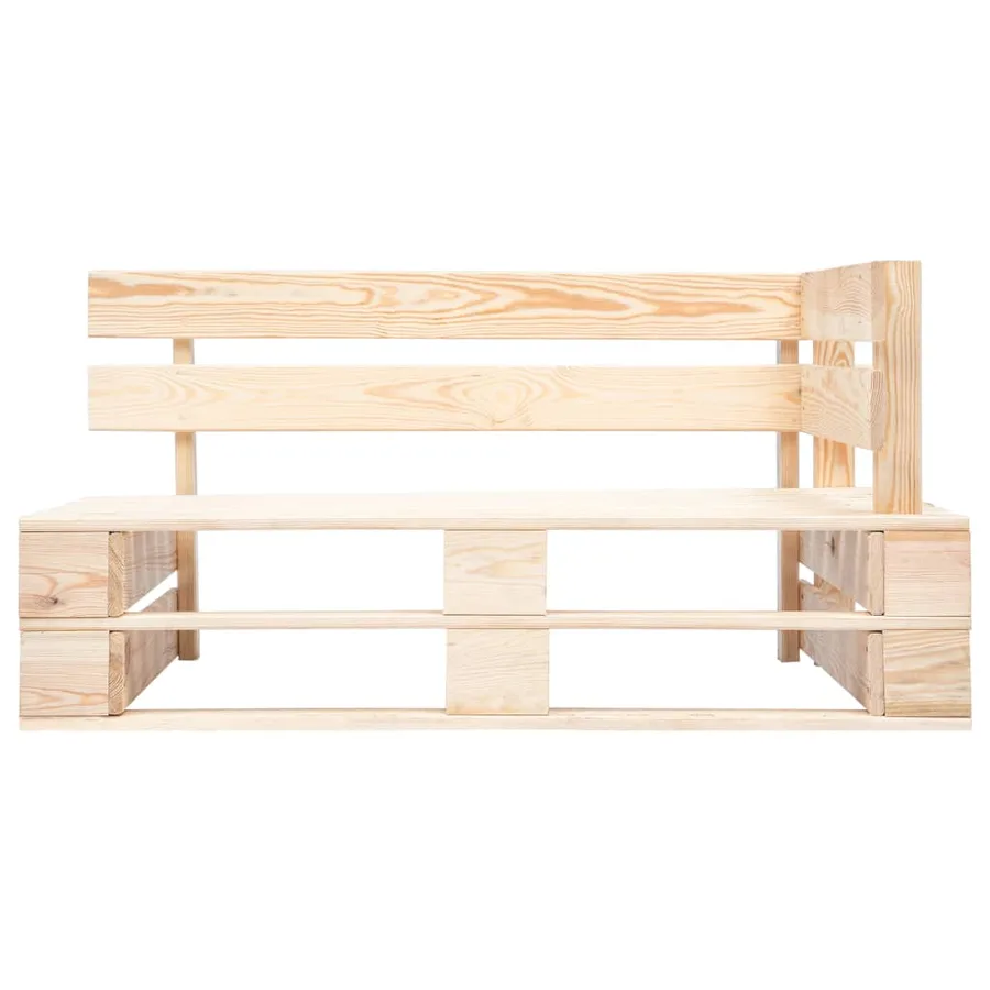 Canapé d'angle palette de jardin bois de pin imprégné - 3