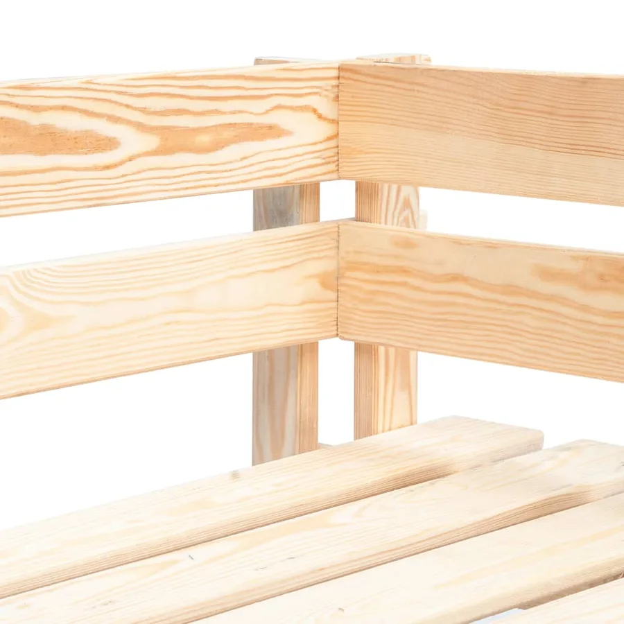 Canapé d'angle palette de jardin bois de pin imprégné - 4