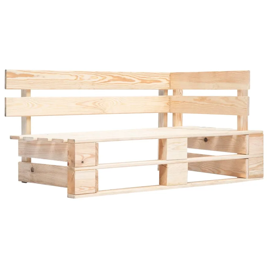 Canapé d'angle palette de jardin bois de pin imprégné - 2