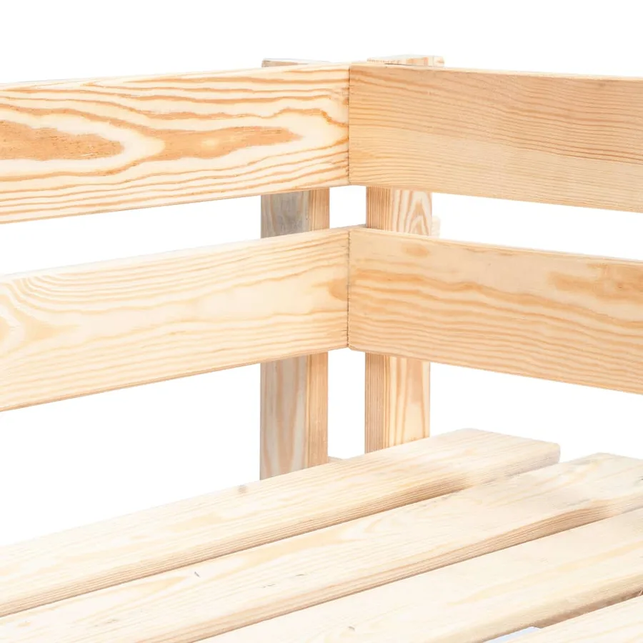 Canapé d'angle palette de jardin bois de pin imprégné - 4
