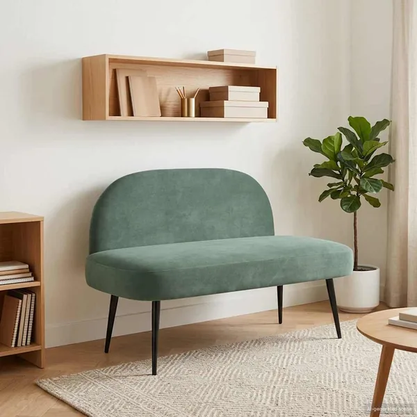 Banc rembourré avec dossier Vert marin 110 x 60 x 76 cm Velours