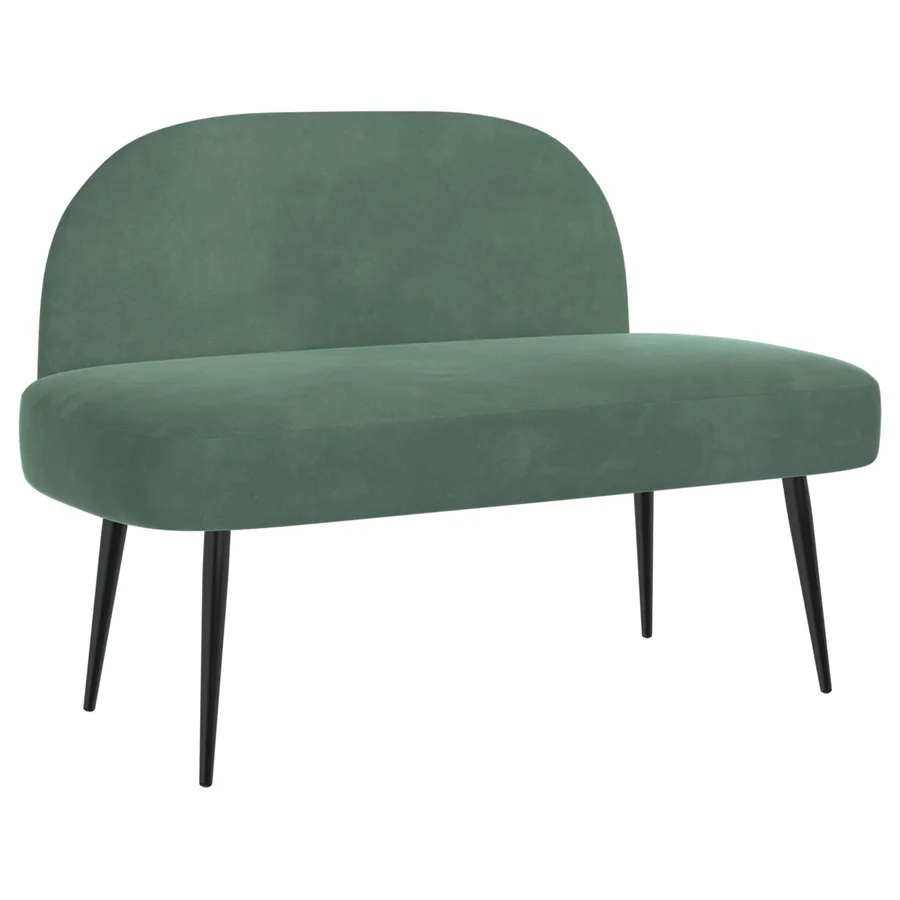 Banc rembourré avec dossier Vert marin 110 x 60 x 76 cm Velours - 2