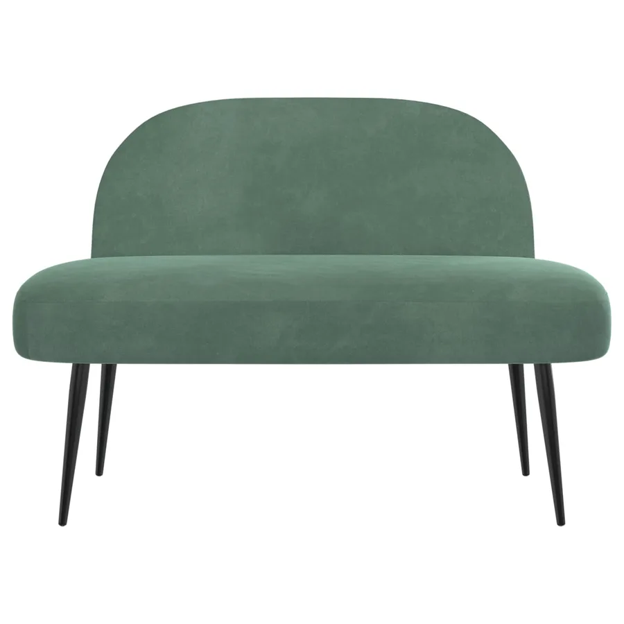 Banc rembourré avec dossier Vert marin 110 x 60 x 76 cm Velours - 3