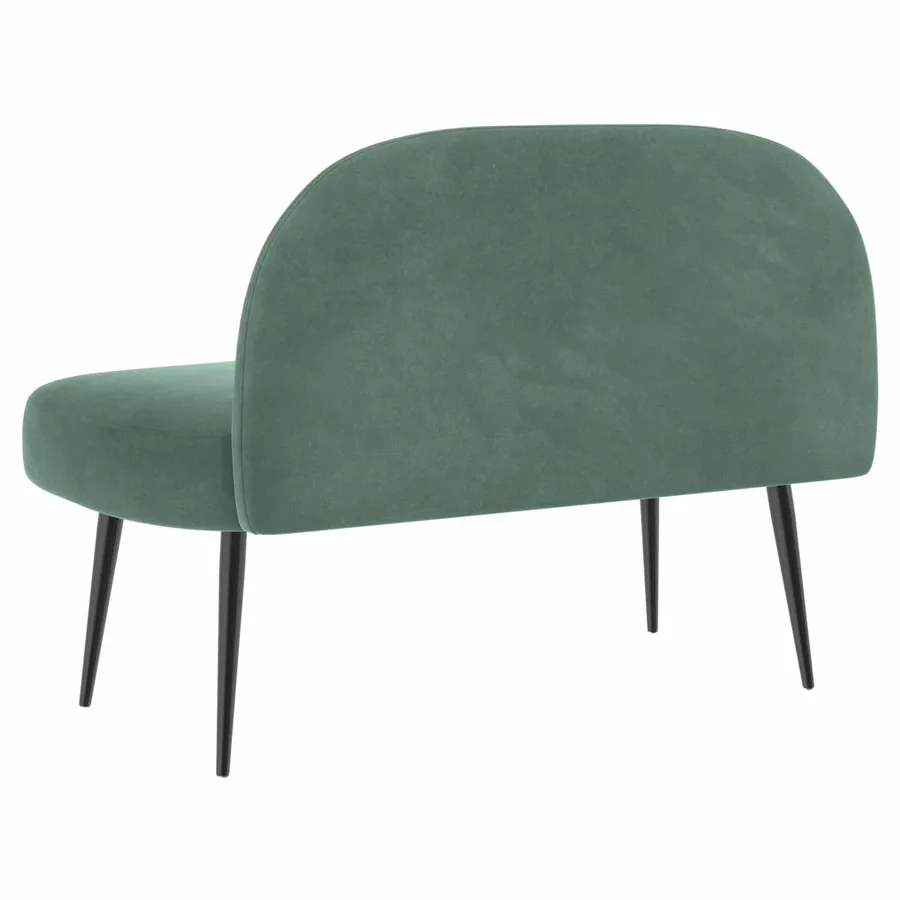 Banc rembourré avec dossier Vert marin 110 x 60 x 76 cm Velours - 4