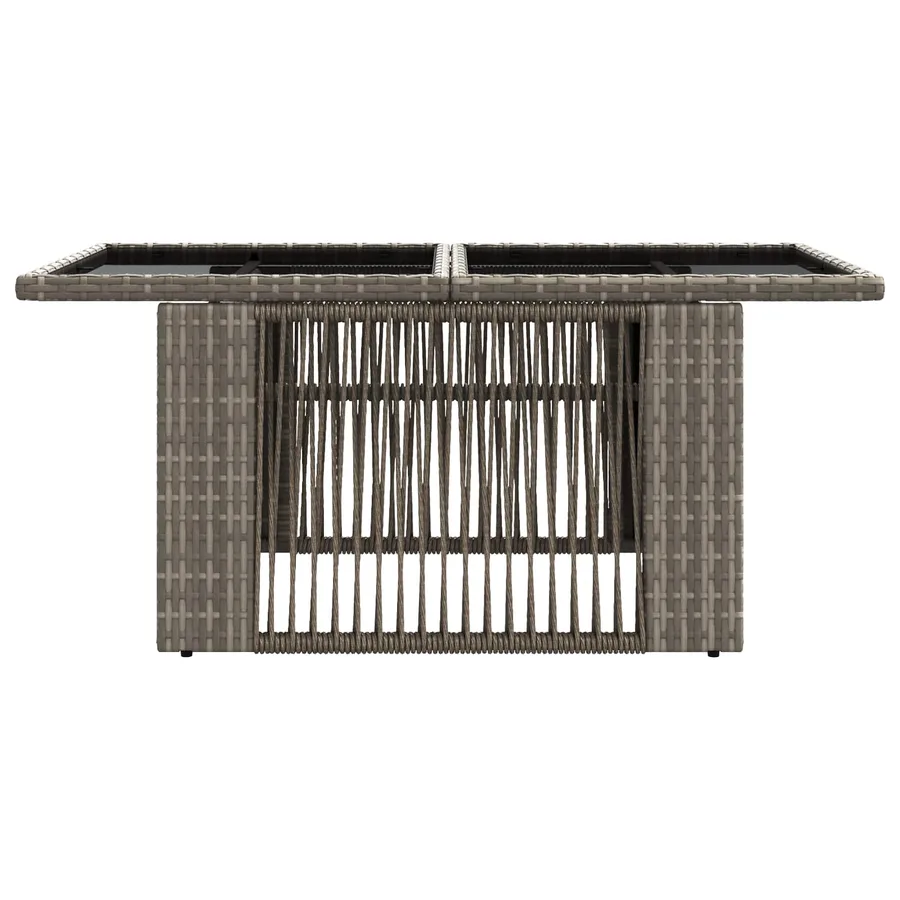 Table de Jardin Gris 100 x 55 x 37 cm Rattan PE et Verre - 4