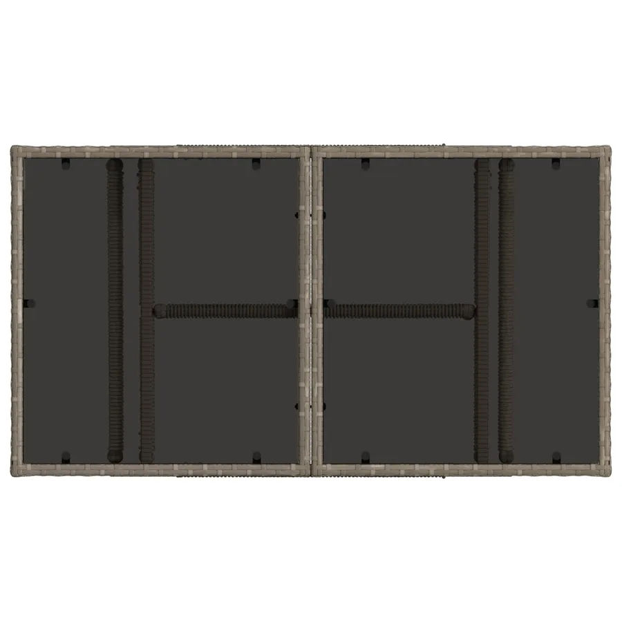 Table de Jardin Gris 100 x 55 x 37 cm Rattan PE et Verre - 6