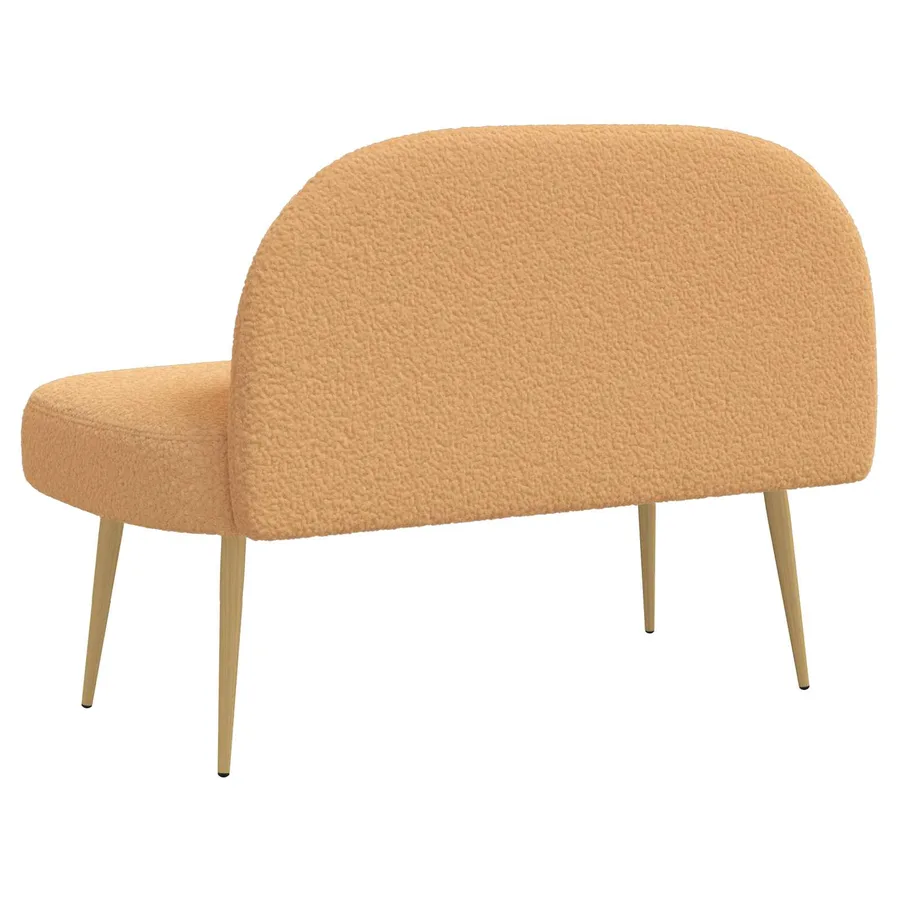 Banc rembourré avec dossier Beige 110 x 60 x 76 cm Bouclé - 4