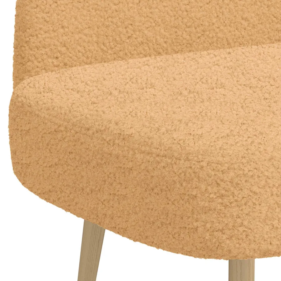 Banc rembourré avec dossier Beige 110 x 60 x 76 cm Bouclé - 5