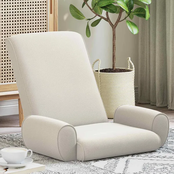 Fauteuil de sol ajustable Avoine Velours grainé