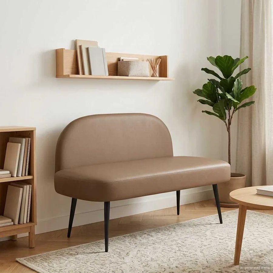 Banc rembourré avec dossier Cappuccino 110 x 60 x 76 cm