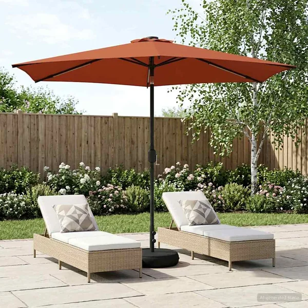 Parasol de jardin avec lumières LED et base 300 x 300 cm