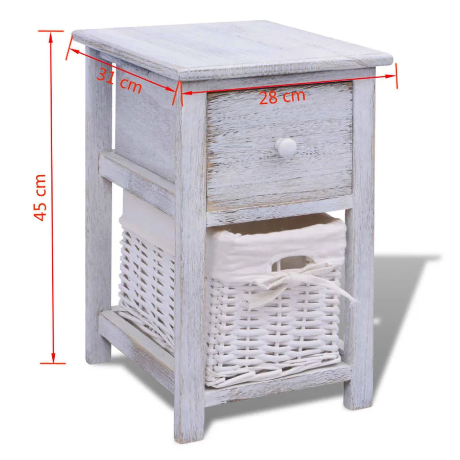 Table de chevet Bois Blanc - 7