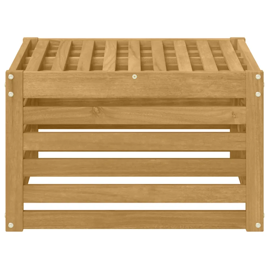 Pouf d'Extérieur Bois d'Acacia Massif Blanc 59 x 59 x 37 cm - 3