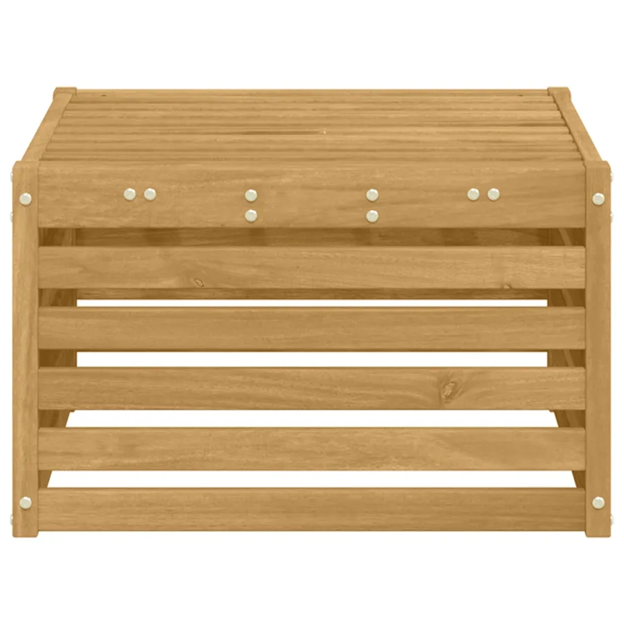 Pouf d'Extérieur Bois d'Acacia Massif Blanc 59 x 59 x 37 cm - 4