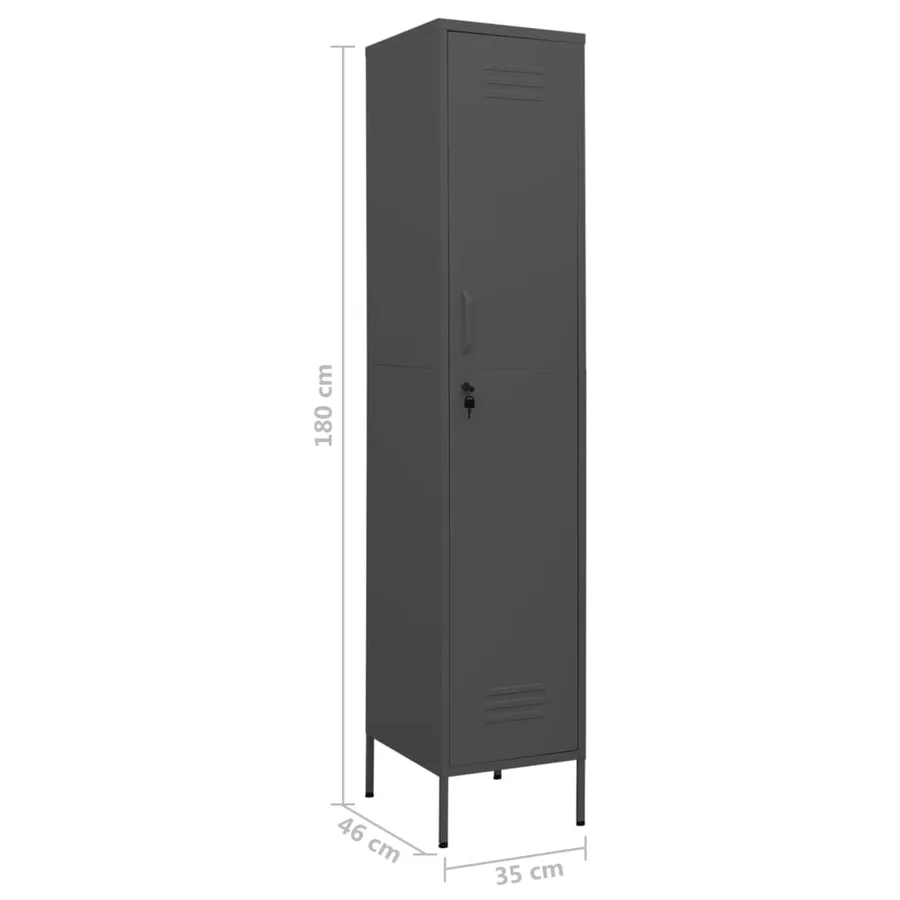 Armoire à casiers Anthracite 35x46x180 cm Acier - 9